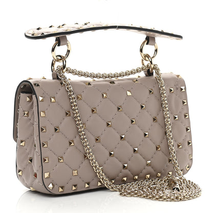 Valentino Garavani Nappa Small Rockstud Spike Shoulder Bag Poudre 2 of 9