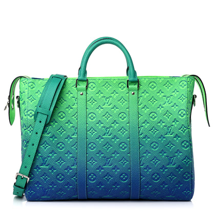 Louis Vuitton Taurillon Illusion Keepall Tote Bleu Vert 1 of 9