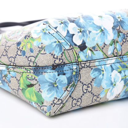 Gucci GG Supreme Monogram Blooms Small Reversible Tote Beige Blue Navy 11 of 14