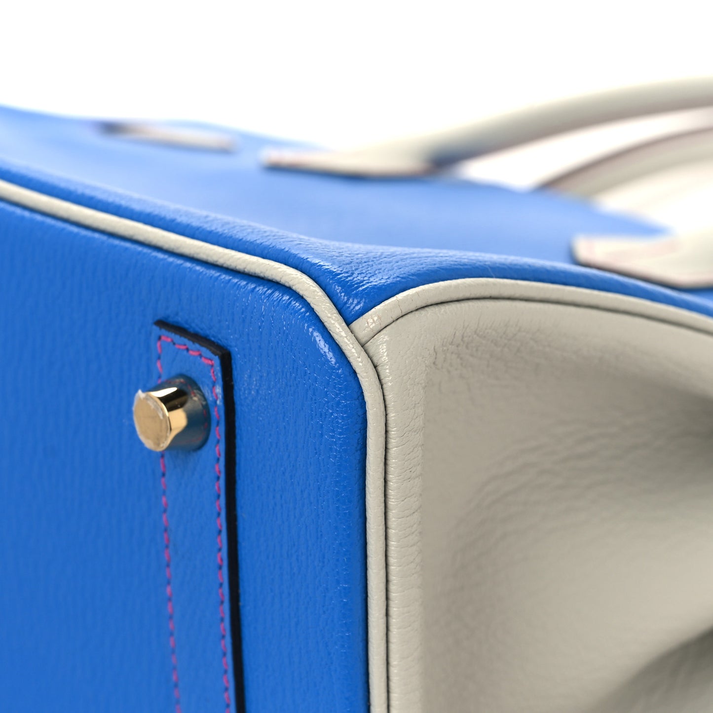 Chevre Mysore Horseshoe Birkin 30 Bleu Hydra Gris Perle Rose Shocking