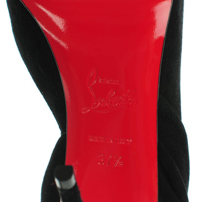Christian Louboutin Suede Barbara 100 Peep Toe Pumps 37.5 Black 7 of 8