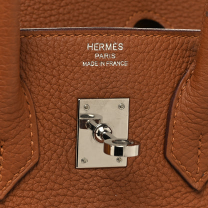 Hermes Togo Swift Officier Birkin 25 Gold Ambre 5 of 13