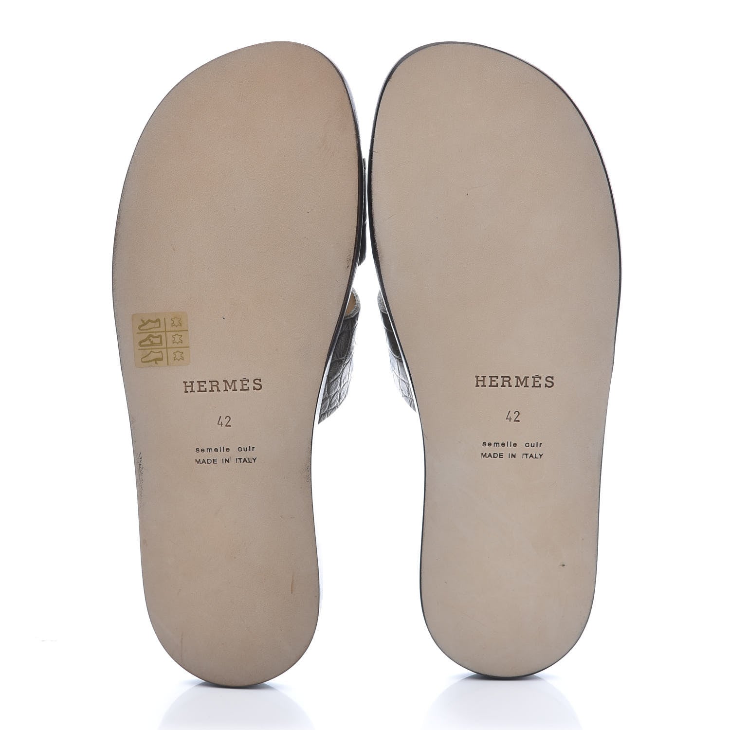 Hermes Matte Niloticus Crocodile Mens Izmir Sandals 42 Vert Olive