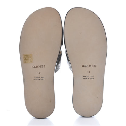 Hermes Matte Niloticus Crocodile Mens Izmir Sandals 42 Vert Olive 5 of 9