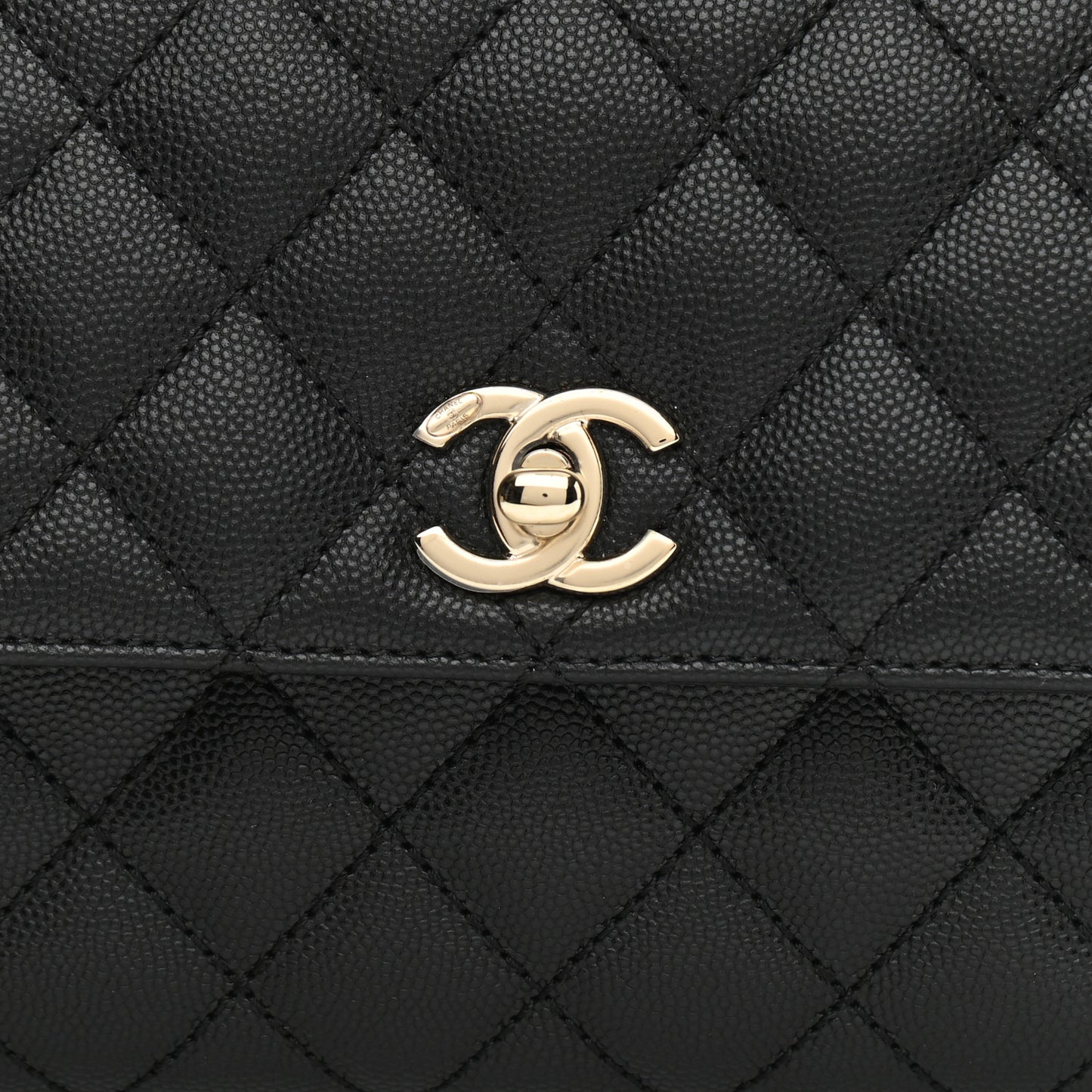 Caviar Quilted Mini Coco Handle Flap Black