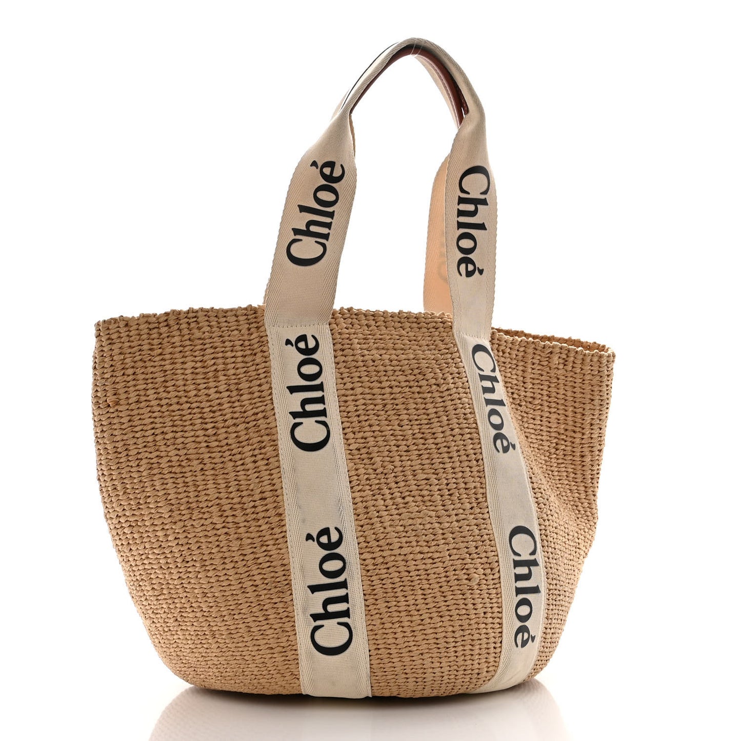 Raffia Large Woody Tote White