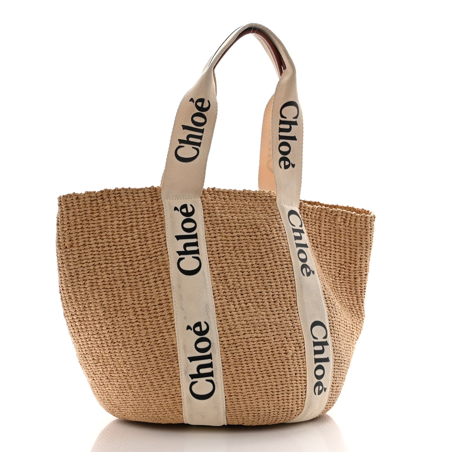 Chloe Raffia Large Woody Tote White 3 of 13