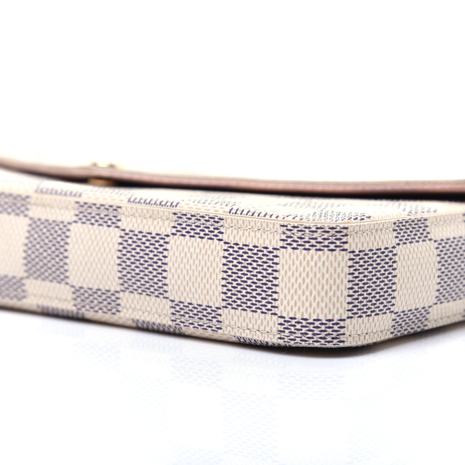 Louis Vuitton Damier Azur Pochette Felicie Chain Wallet Rose Ballerine 7 of 19