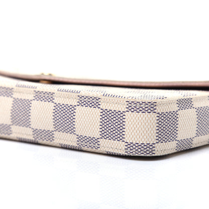 Louis Vuitton Damier Azur Pochette Felicie Chain Wallet Rose Ballerine 7 of 19