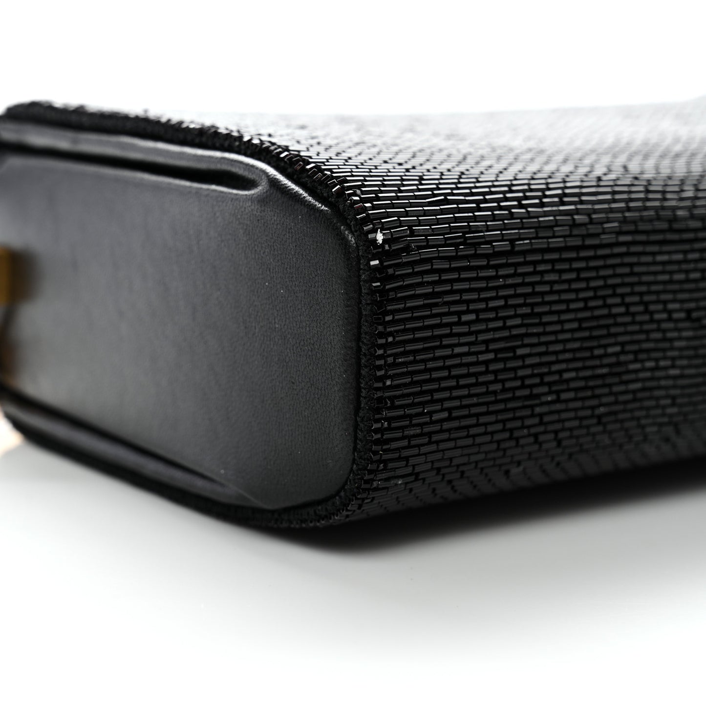 Beaded Rockstud Evening Clutch Black