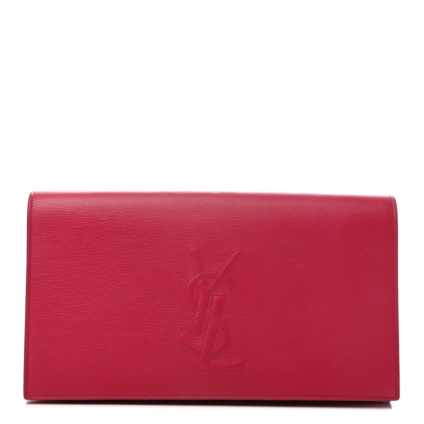 Calfskin Monogram Large Belle De Jour Clutch Lipstick Fuchsia