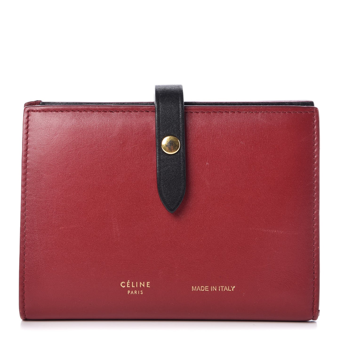 Smooth Calfskin Medium Multifunction Strap Wallet Coquelicot