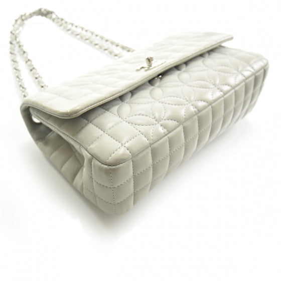 Lambskin Quilted Medium Flap Gray