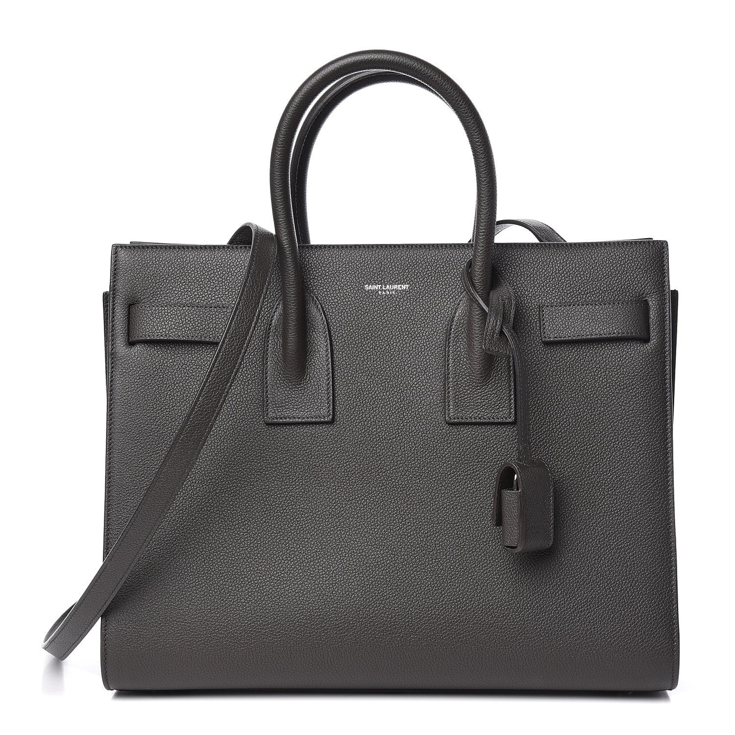 Saint Laurent Grained Calfskin Small Sac De Jour Coal 1 of 9