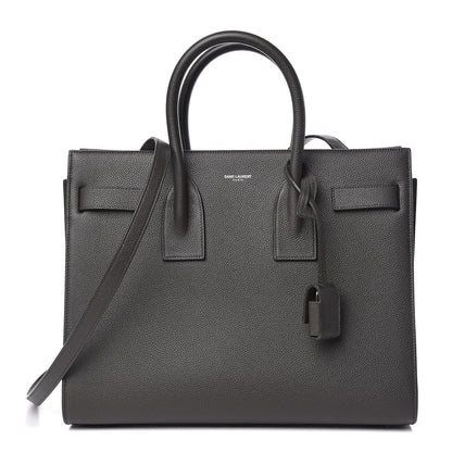 Saint Laurent Grained Calfskin Small Sac De Jour Coal 1 of 9