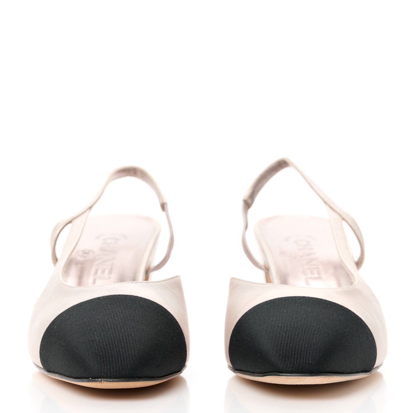 Laminated Cap Toe CC Slingback Pumps 39.5 Copper Black