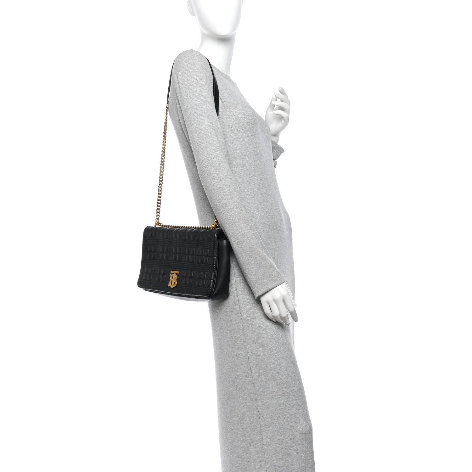 Burberry Lambskin Quilted Medium Lola Bag Black 2 of 14