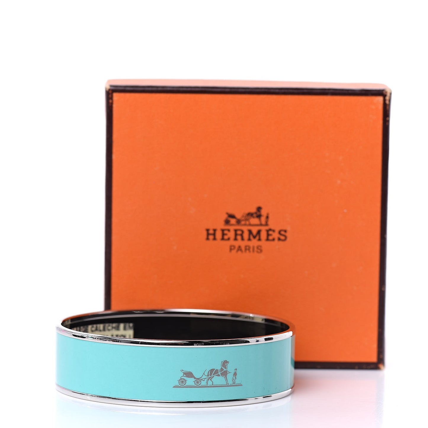 Enamel Printed Wide Caleche Bracelet 70 Bleu Atoll