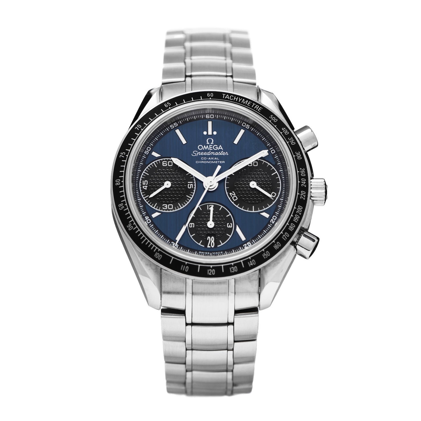 Stainless Steel 40mm Speedmaster Racing Co-Axial Chronograph Automatic Watch Blue 326.30.40.50.03.001