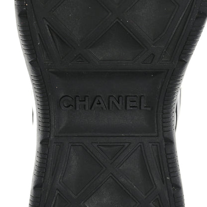 Chanel Fabric Suede Calfskin CC Sneakers 39 White Light Grey 6 of 9