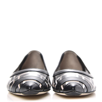 Fendi PVC Calfskin FF Colibri Ballerina Flats 37 Black 2 of 7
