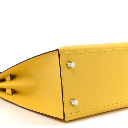 Hermes Chevre Chamkila Kelly Sellier 25  Jaune de Naples 9 of 9