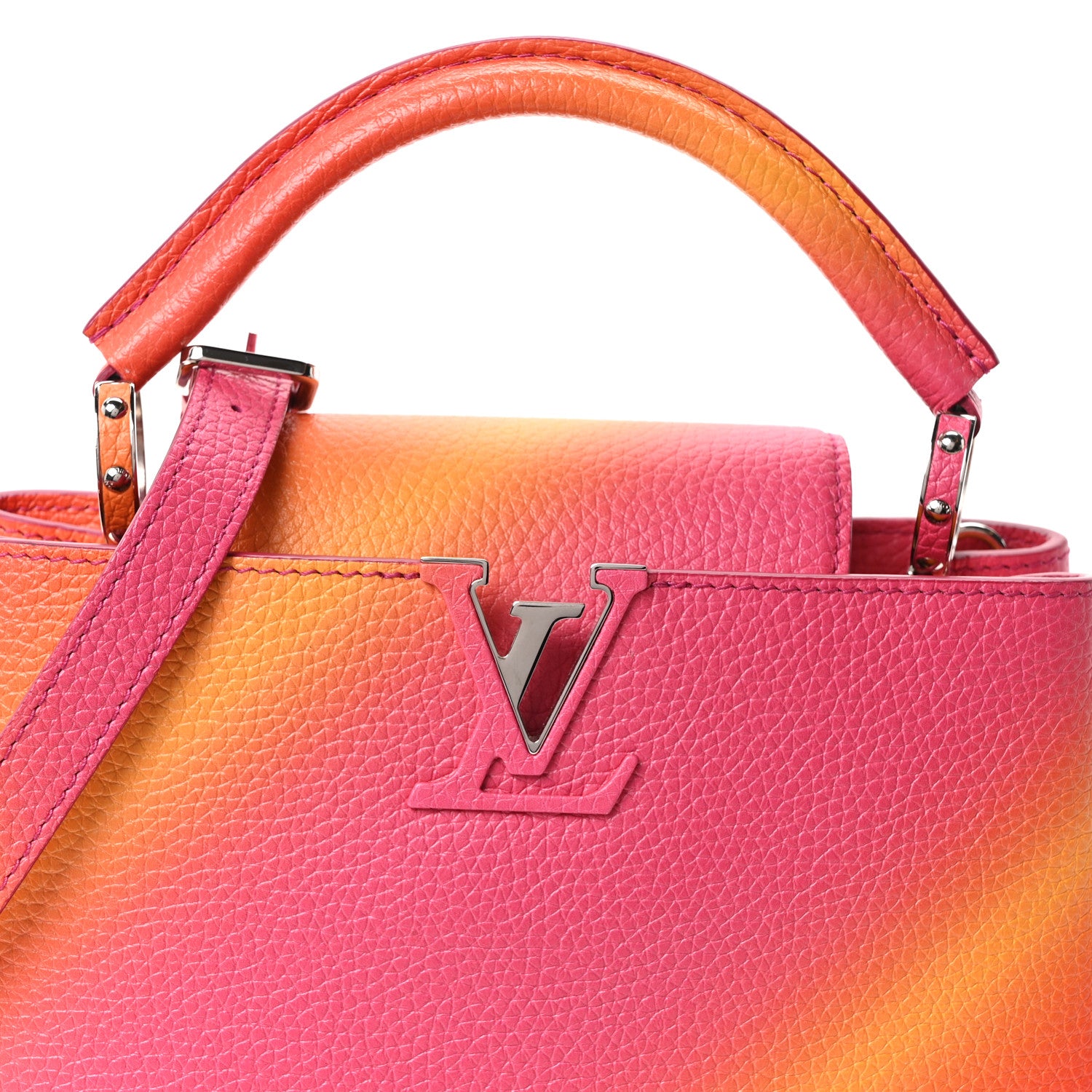 Louis Vuitton Taurillon Candy Ombre Capucines BB Pink Multicolor 7 of 9