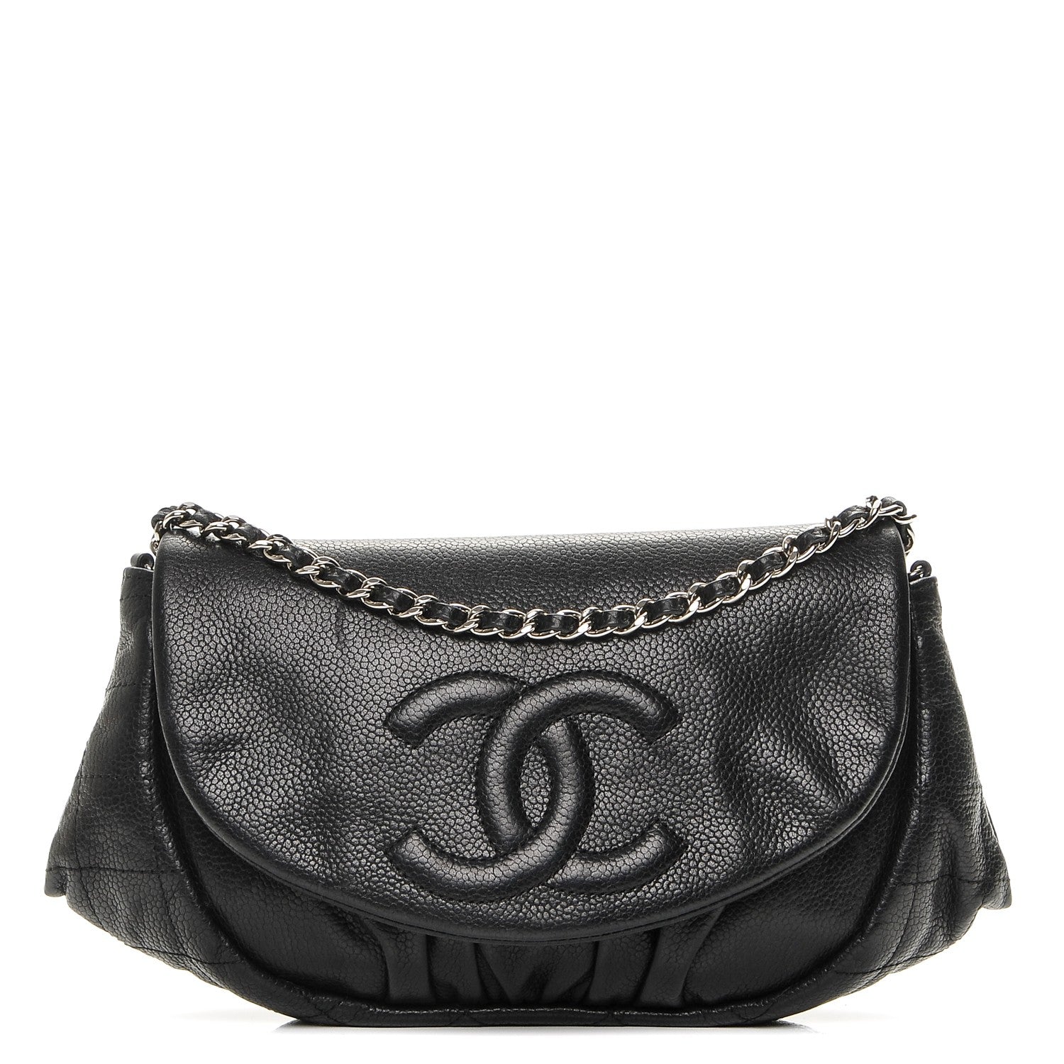 Chanel Caviar Half Moon Wallet On Chain WOC Black 1 of 9