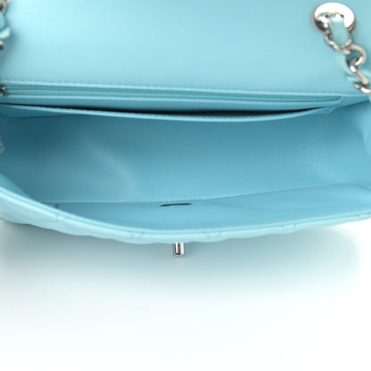 Chanel Lambskin Quilted Mini Rectangular Flap Light Blue 5 of 12