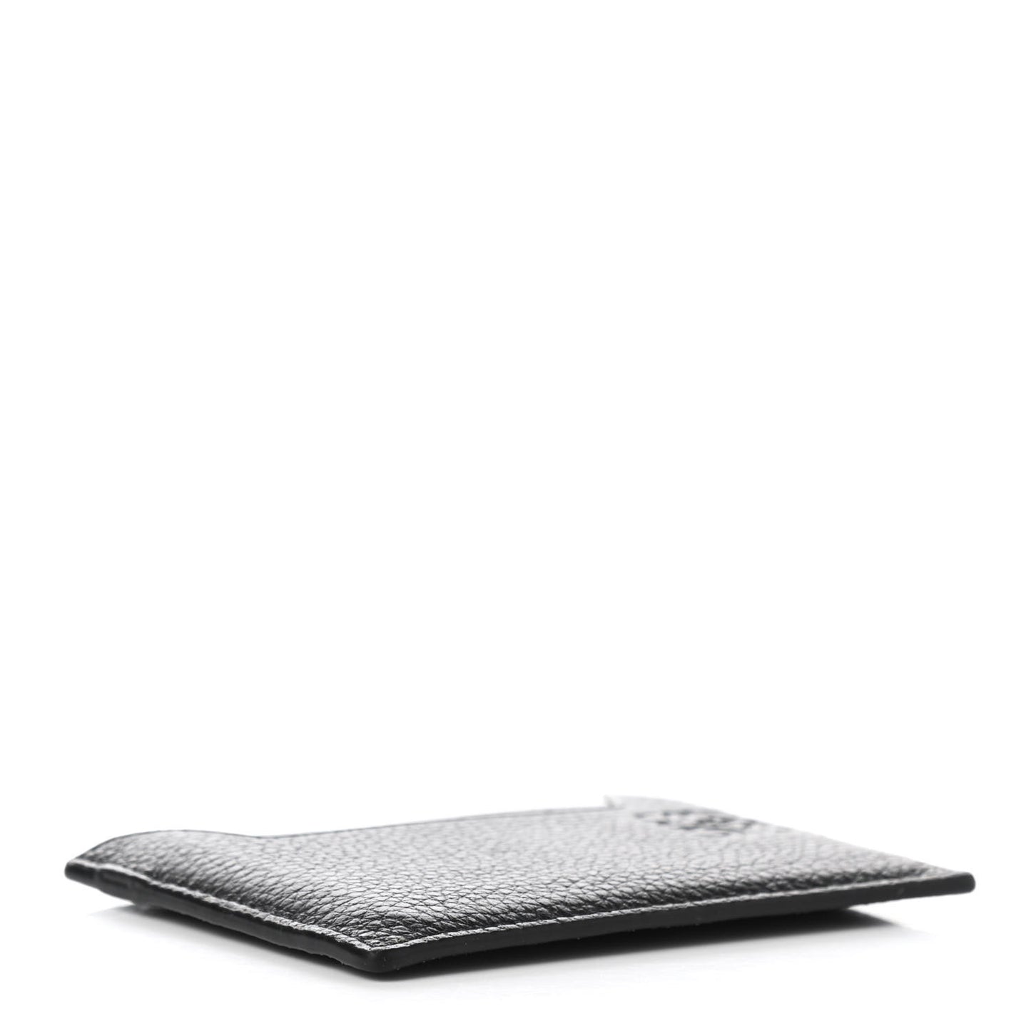 Soft Grained Calfskin Plain Card Holder Black