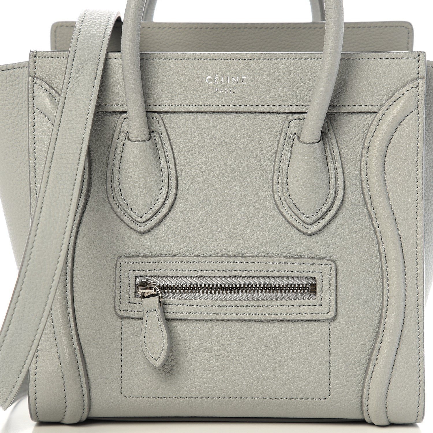 Celine Drummed Calfskin Nano Luggage Lune 11 of 11