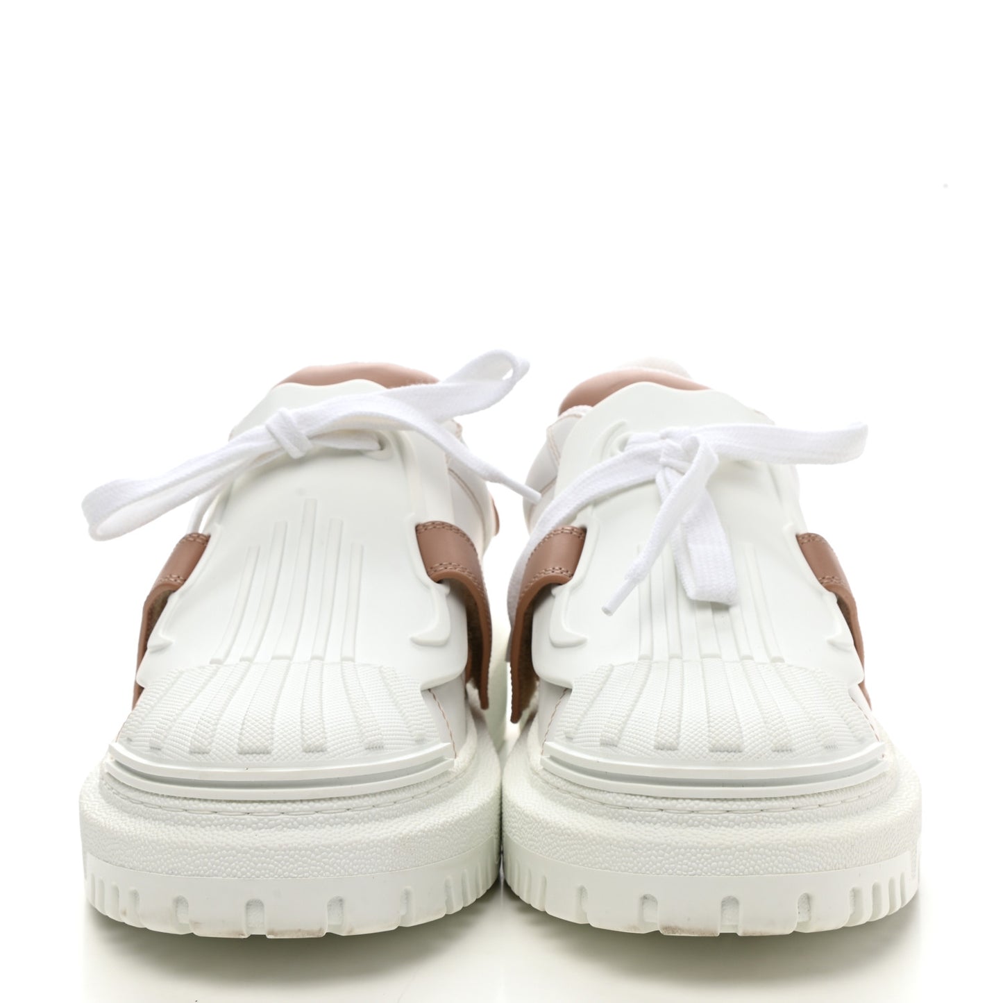 Calfskin Bi-Color Dior-ID Platform Sneakers 39.5 White Nude