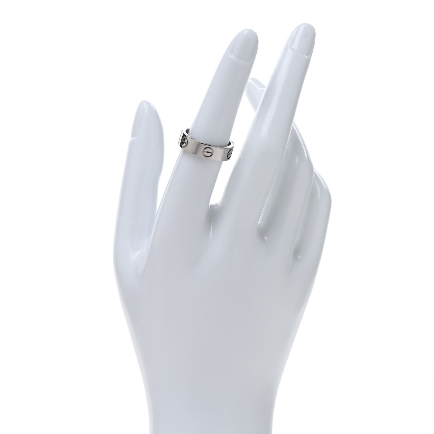 Cartier 18K White Gold 5.5mm LOVE Ring 53 6.5 2 of 5