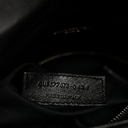 Saint Laurent Lambskin Quilted Medium Loulou Puffer Monogram Chain Satchel Black 7 of 13