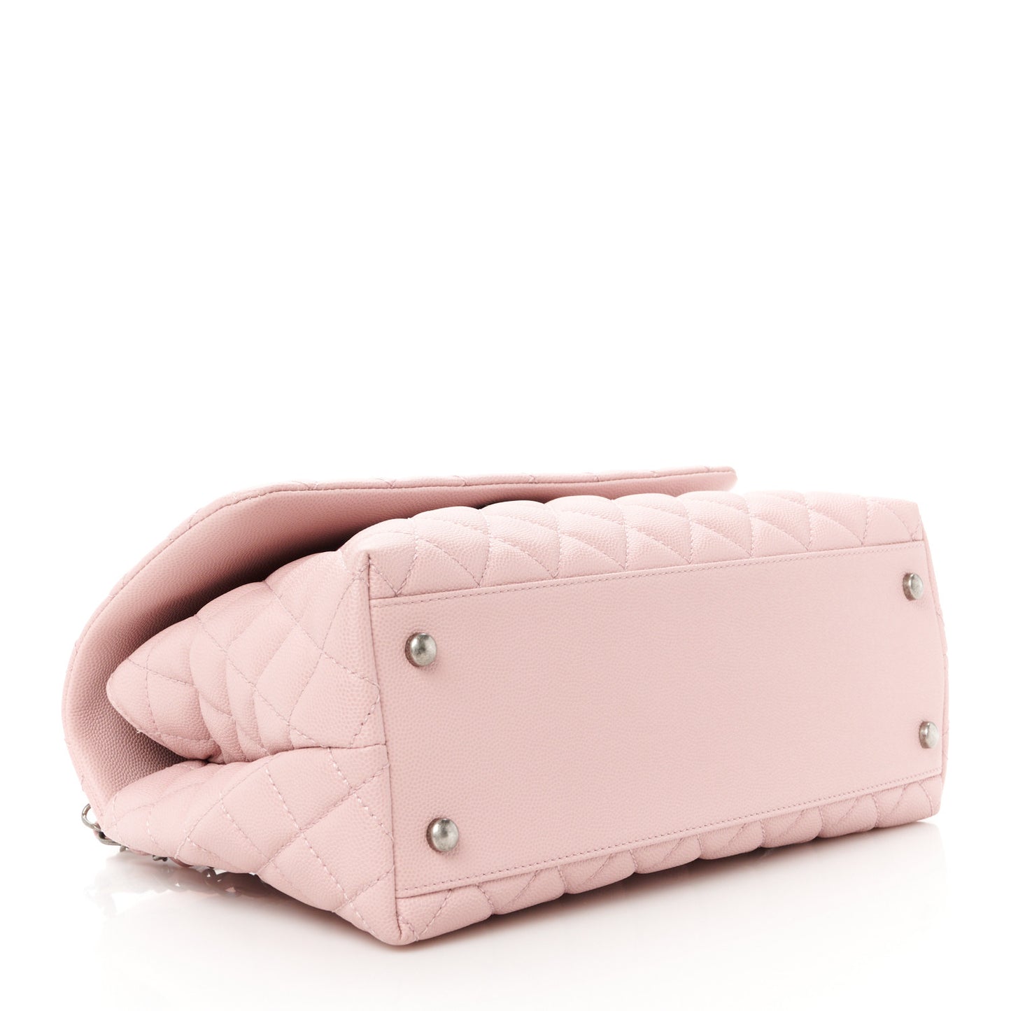 Caviar Quilted Small Coco Handle Flap Light Pink
