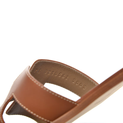 Hermes Box Calfskin Oran Sandals 39 Gold 8 of 12