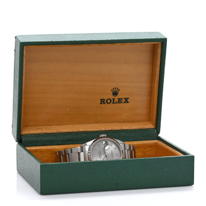 Rolex Stainless Steel 18K White Gold 36mm Oyster Perpetual Datejust Watch Silver Roman 16234 5 of 5