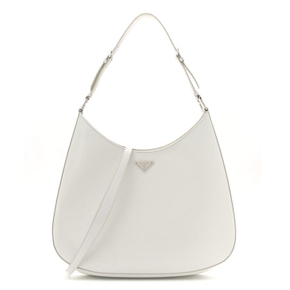 Prada Spazzolato Maxi Cleo Adjustable Strap Shoulder Bag White 1 of 12