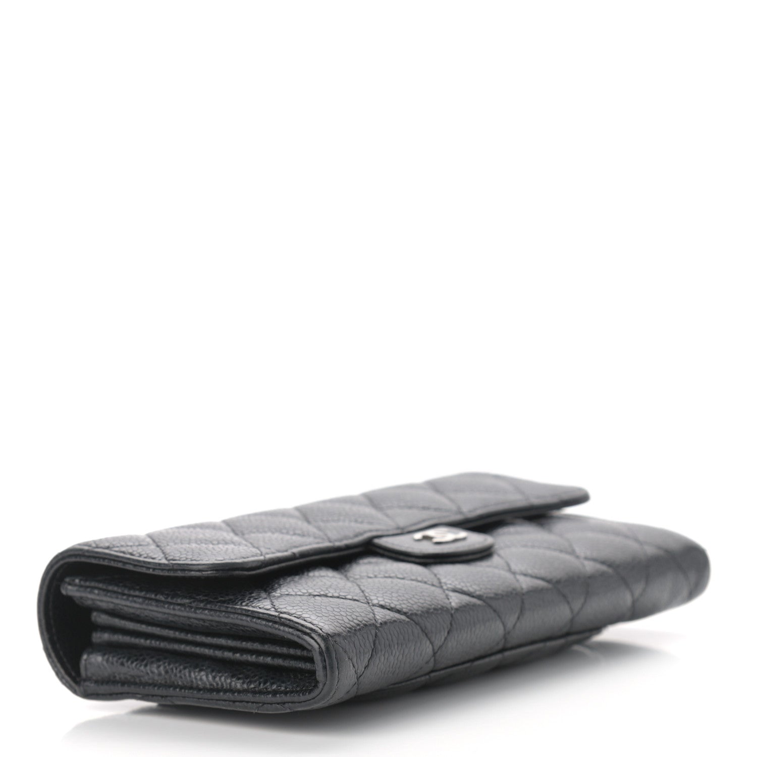 Chanel Caviar Quilted Large Gusset Flap Wallet Black 4 of 9