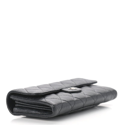 Chanel Caviar Quilted Large Gusset Flap Wallet Black 4 of 9