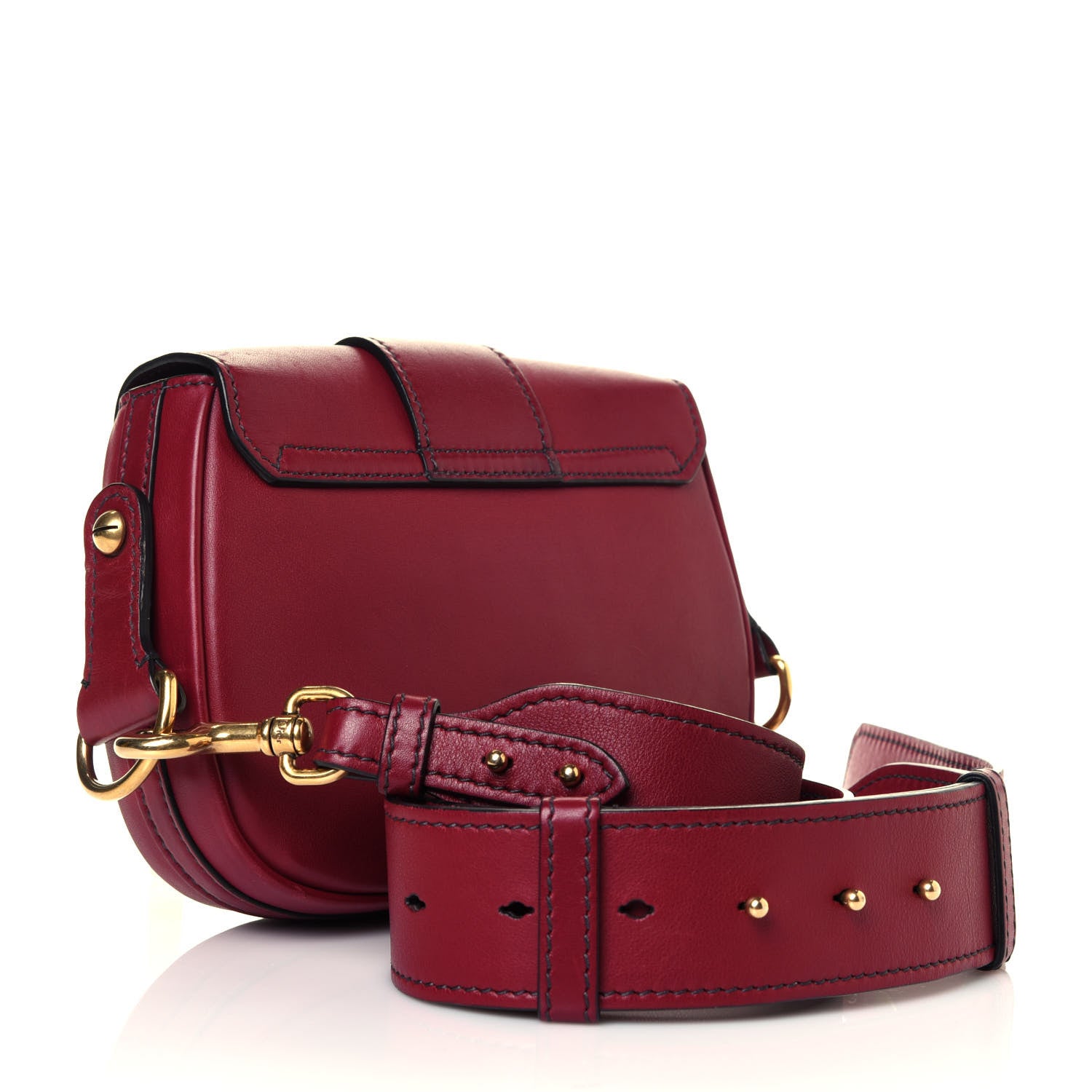 Christian Dior Calfskin D Fence Saddle Bag Black Red 3 of 11