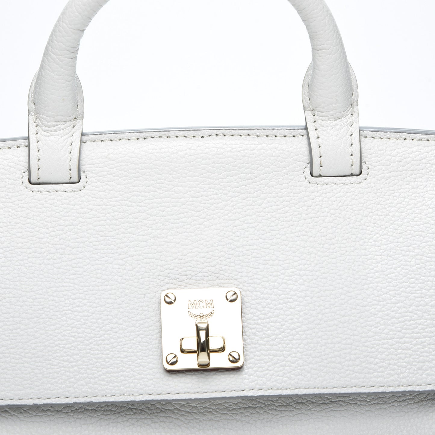 Grained Calfskin Medium Milla Convertible Backpack White Flake