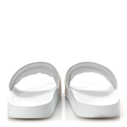 Gucci Nappa Miro Soft Calfskin Interlocking G Mens Slide Sandals 6 White Hibiscus Red 6 of 12