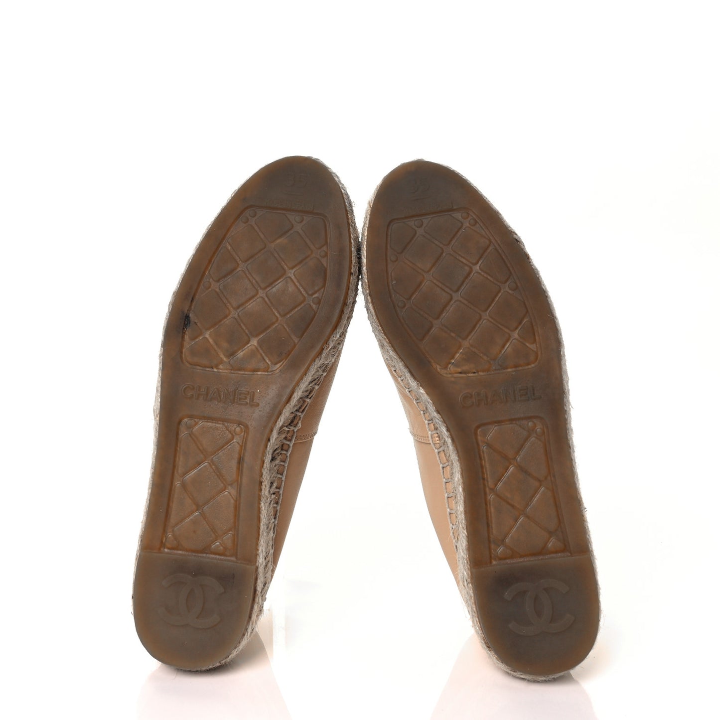 Lambskin CC Espadrilles 35 Beige Black