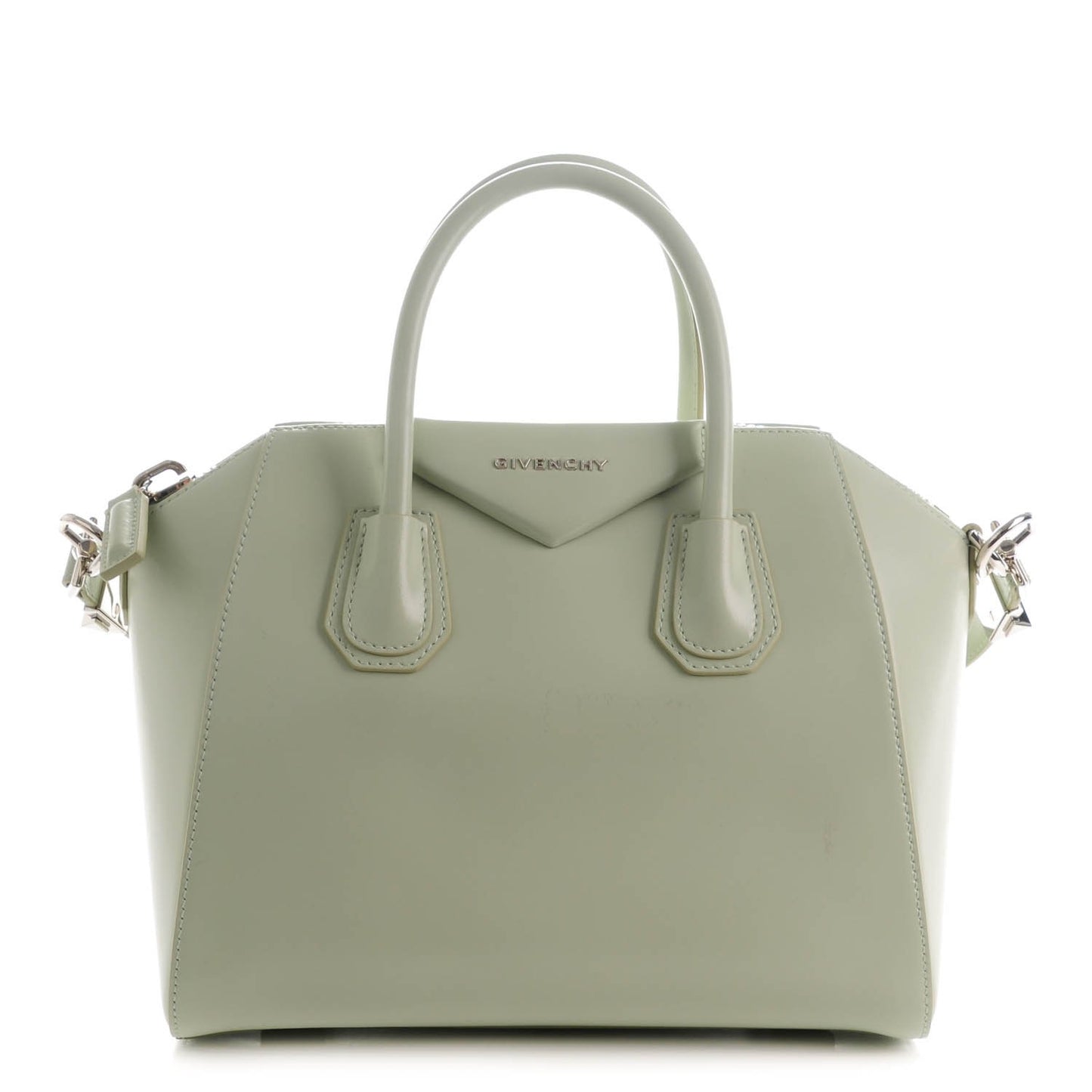 Shiny Lord Calfskin Small Antigona Aqua Green