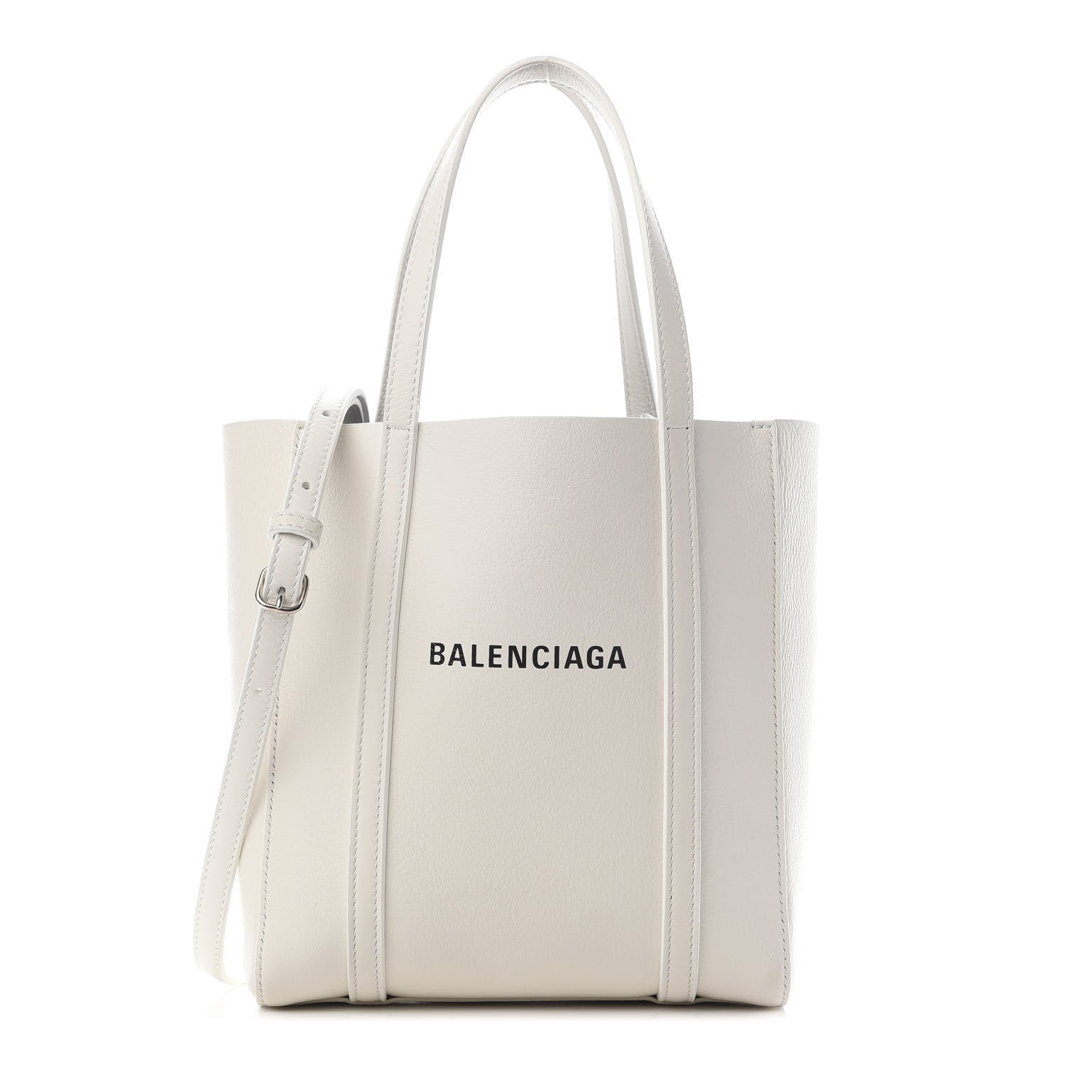 Balenciaga Smooth Calfskin Double Sided XXS Everyday Tote White Light Black 1 of 8