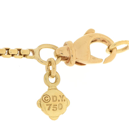 David Yurman 18K Yellow Gold Diamond Citrine Cushion on Point Pendant Necklace 5 of 6