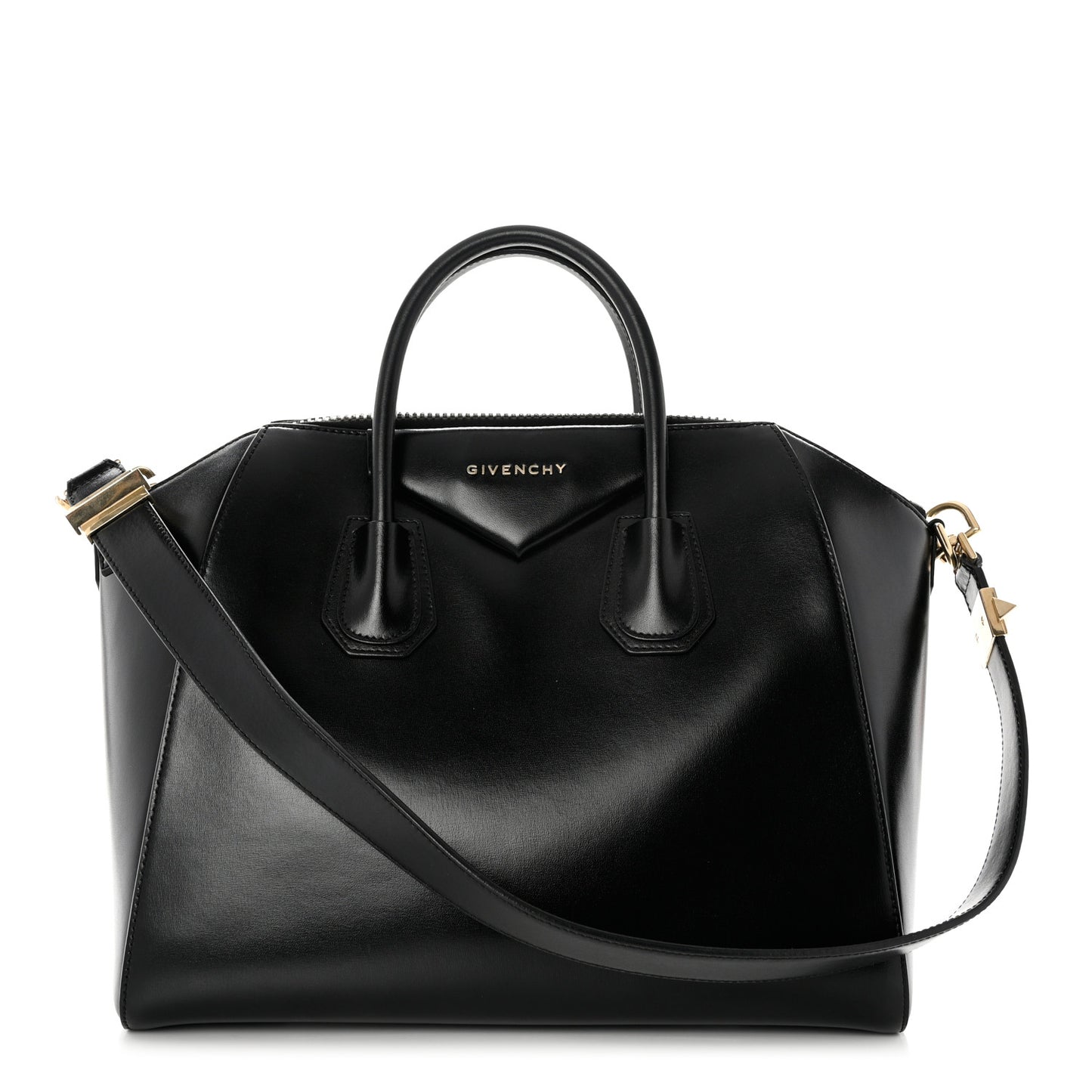 Shiny Lord Calfskin Medium Antigona Black