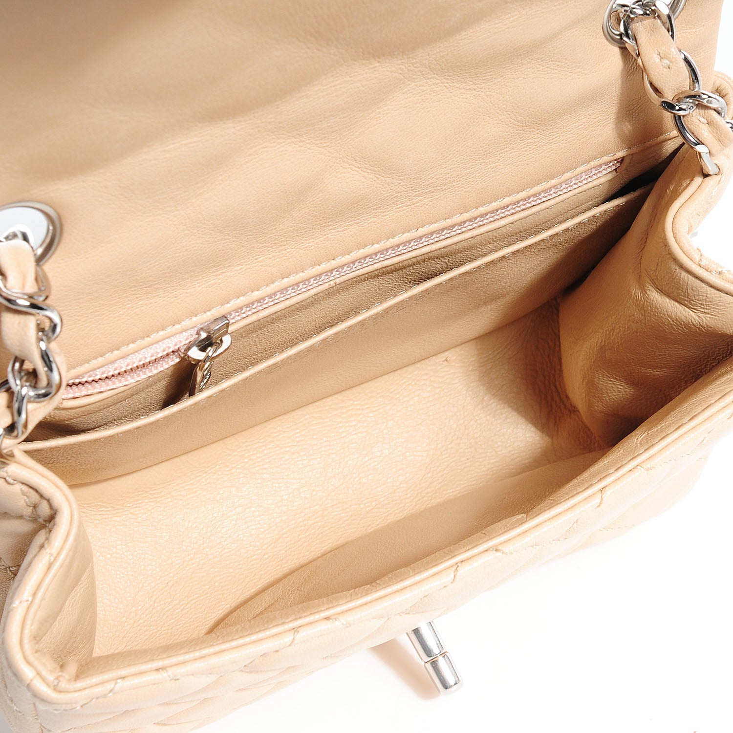 Chanel Lambskin Quilted Mini Square Flap Beige 4 of 6