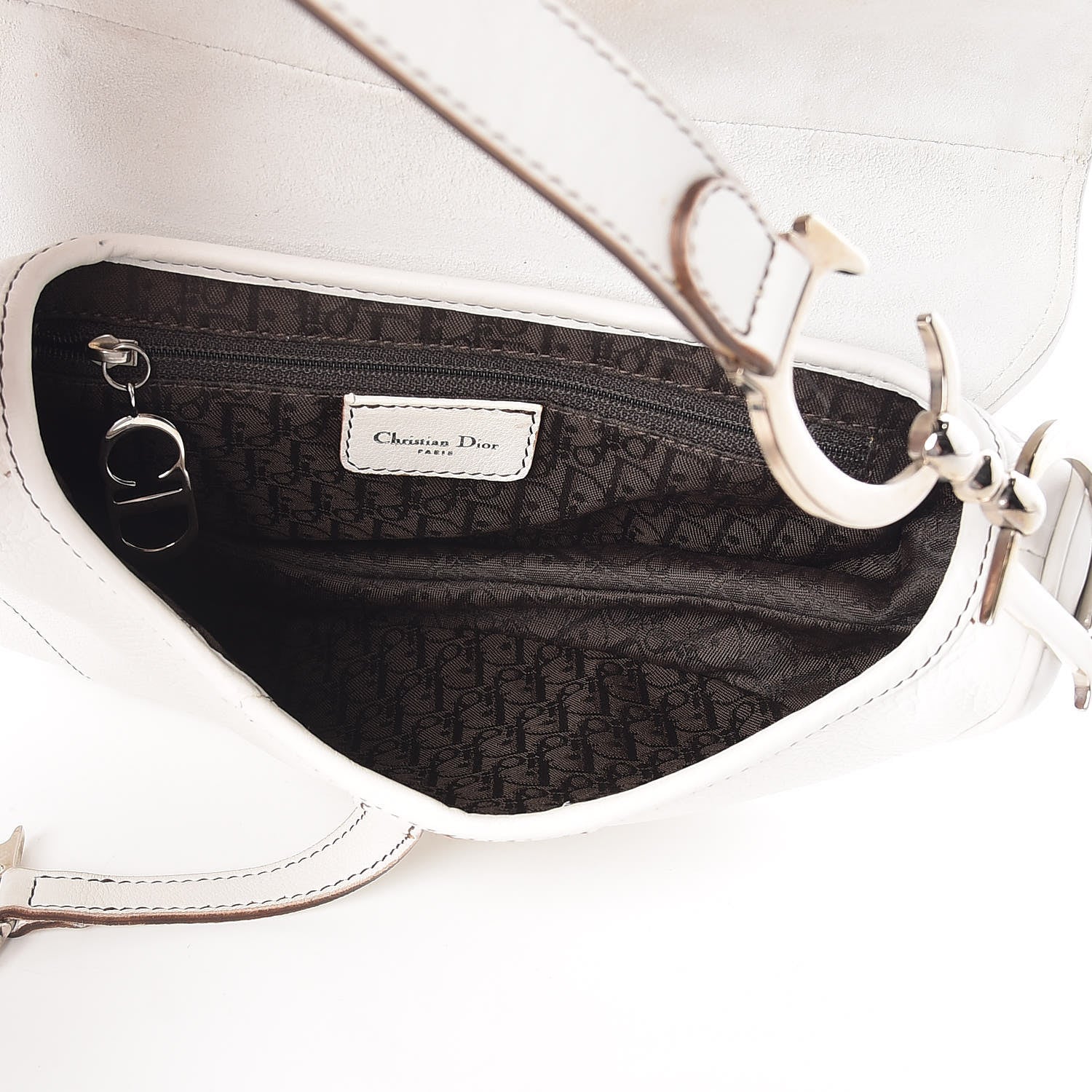 Christian Dior Calfskin Saddle Bag White 5 of 18